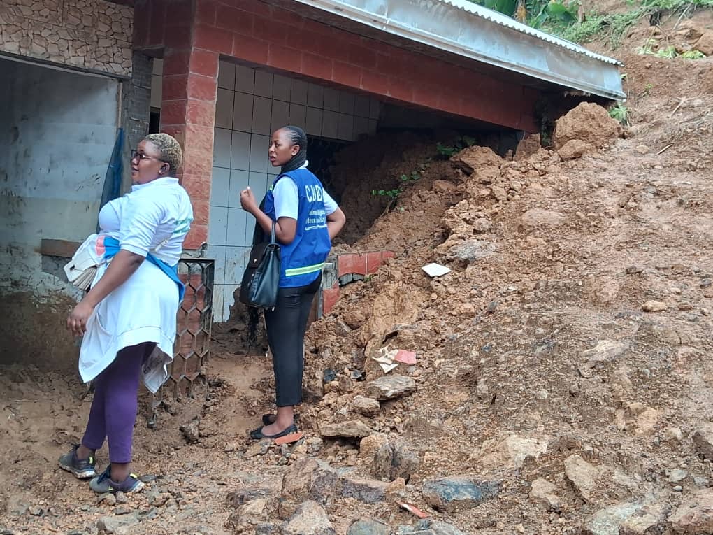 Landslide damage at Upper Mawoh